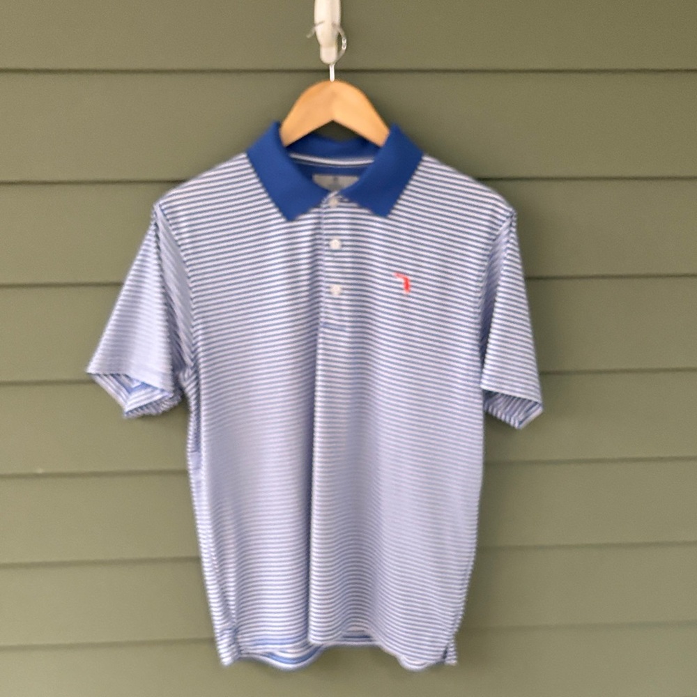 Blue Striped Men's Polo Shirt